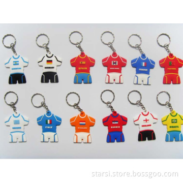 Custom Rubber Jersey Key Chain Football National Team Key Chain (QYYSK)